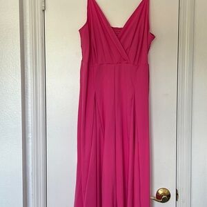 SHEIN Vibrant Pink Wide Leg Jumpsuit